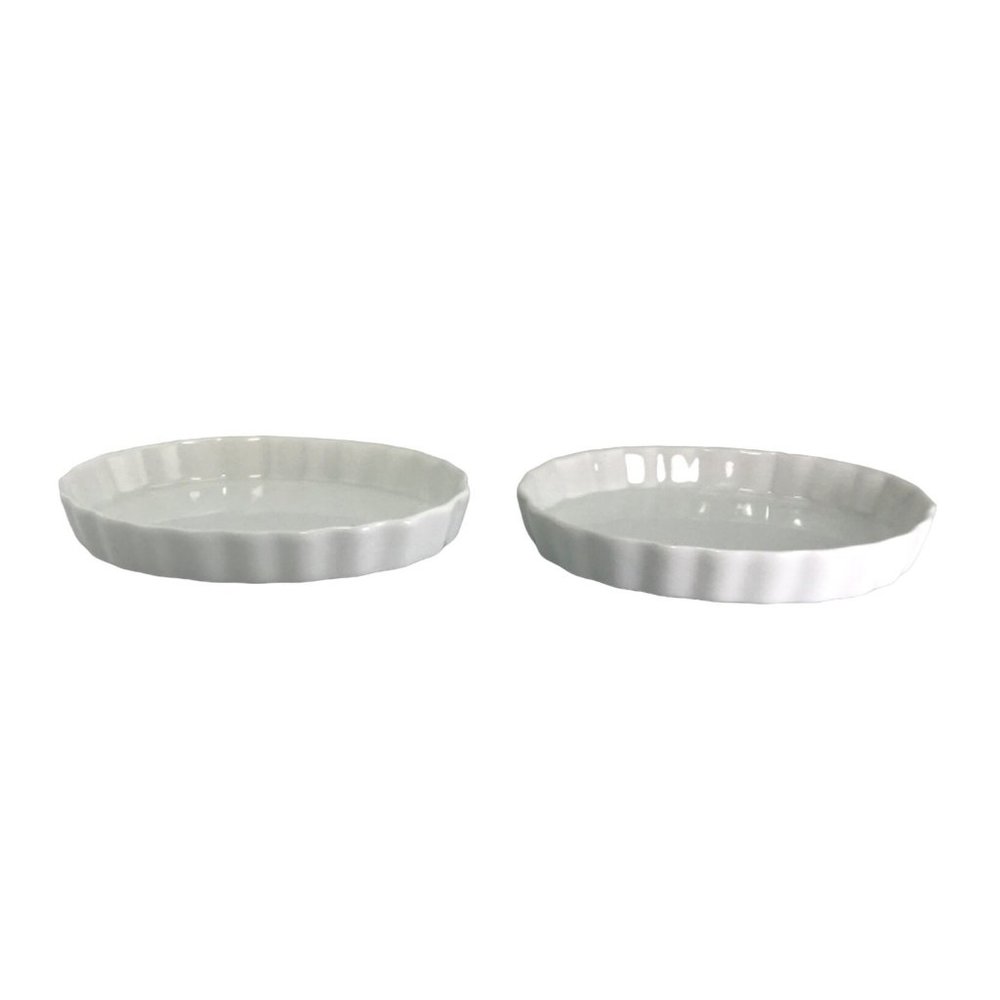 Set 2 BIA Cordon Blue Au Gratin Quiche Dishes Fluted 5"×4.5" Creme Brulee Tart - Picture 3 of 6